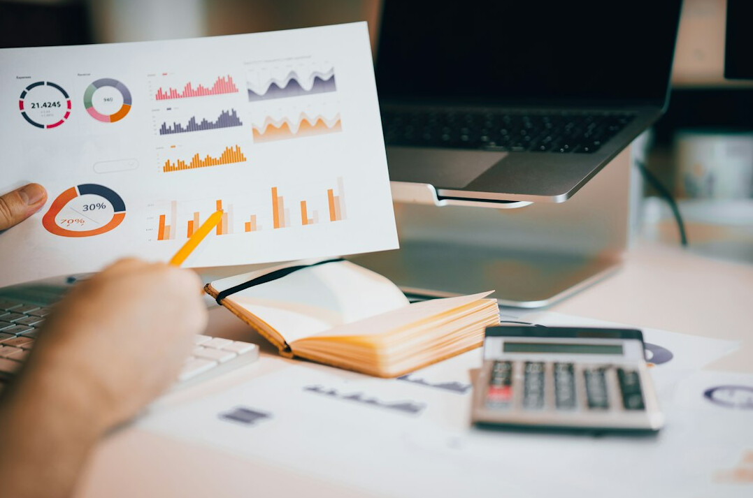 professional analyzing productivity chart